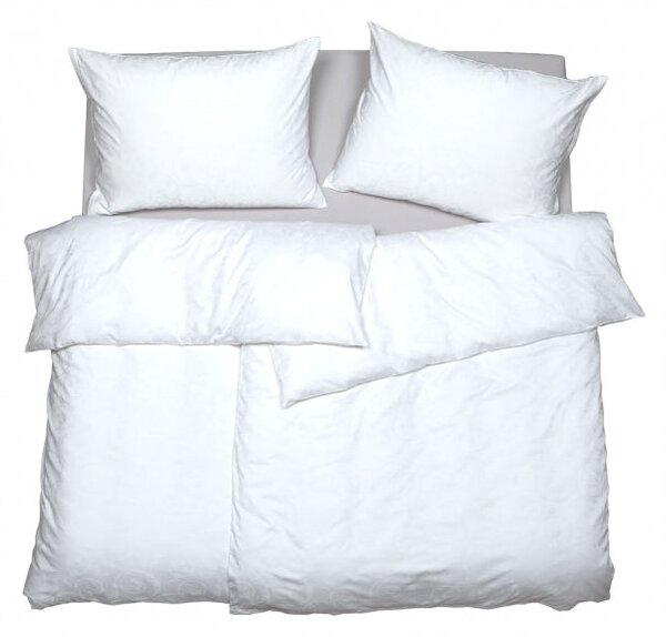 Obliečky ELEGANT PLUS špirály biela predĺžený 1x paplón 140x220 + 1x vankúš 70x90 cm