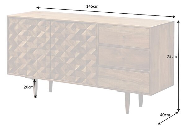 Dizajnová komoda Halia Honey 145 cm akácia