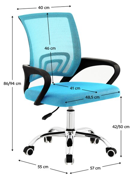 KONDELA Kancelárska stolička, tyrkysová/čierna, DEX 4 NEW