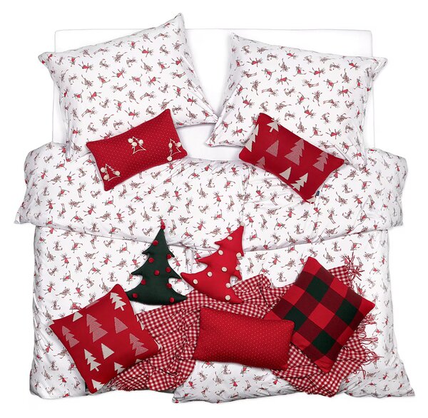 Obliečky JERSEY vianočné sobíky bežný 1x paplón 140x200 + 1x vankúš 70x90 cm