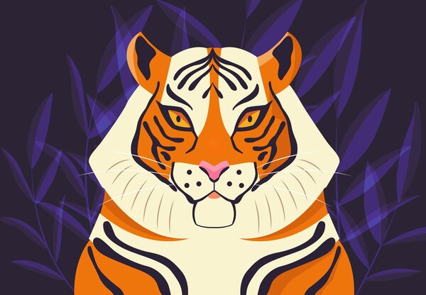 Fototapeta - Tiger, grafika (147x102 cm)