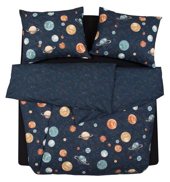Obliečky KLASIK PLUS planets+ galaxy Štandardný 1x paplón 140x200 + 1x vankúš 70x90 cm