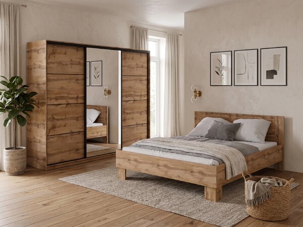 Spálňa NEJBY BARNABA PREMIUM 250 s posteľou 160x200 cm s vyšším čelom, dub wotan