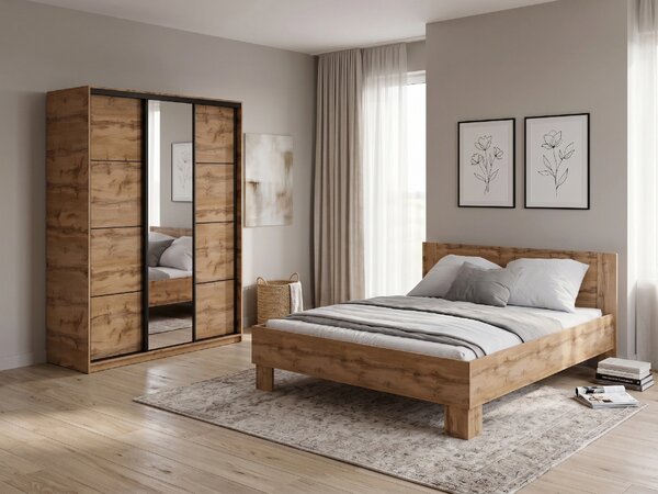 Spálňa NEJBY BARNABA PREMIUM 150 s posteľou 160x200 cm s vyšším čelom, dub wotan