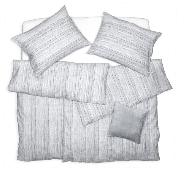 Obliečky KREP prúžky sivá Štandardný 1x paplón 140x200 + 1x vankúš 70x90 cm