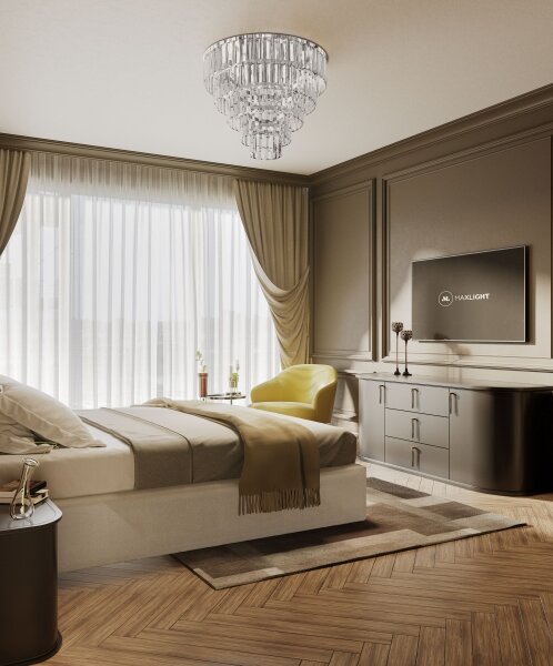 MAXLIGHT C0136 - Stropné svietidlo MONACO 9xG9/40W/230V pr. 42 cm chróm