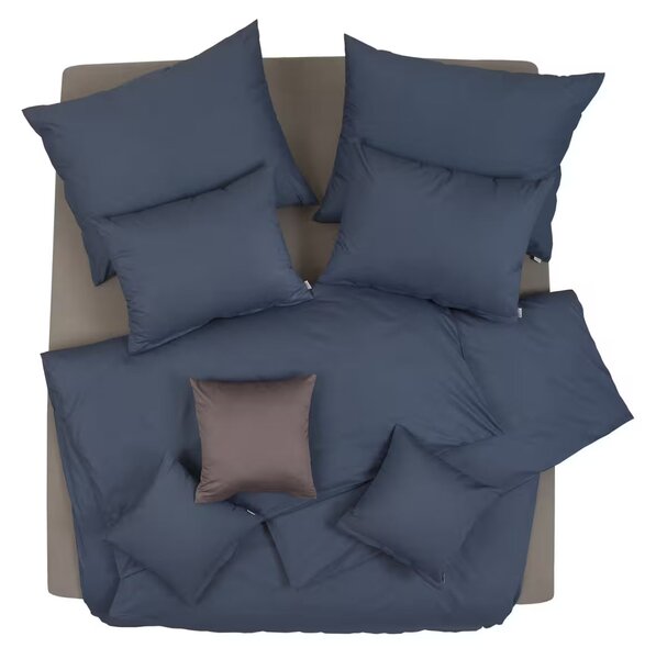 Obliečky KLASIK PLUS UNI sivo-modrá Štandardný 1x paplón 140x200 + 1x vankúš 70x90 cm