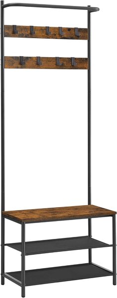 Predsieňová stena TAYLOR s botníkom 180x64 cm, rustikálne hnedá