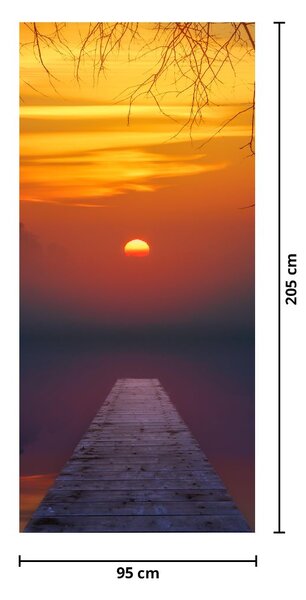 Fototapeta na dvere - Most pri západe slnka (95x205cm)