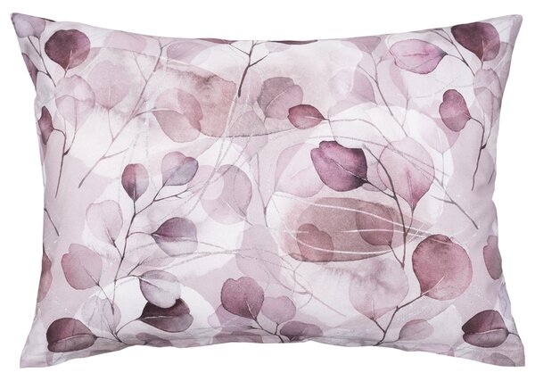 Návlek SATÉN PLUS purple leaves pudrová 50x70 cm