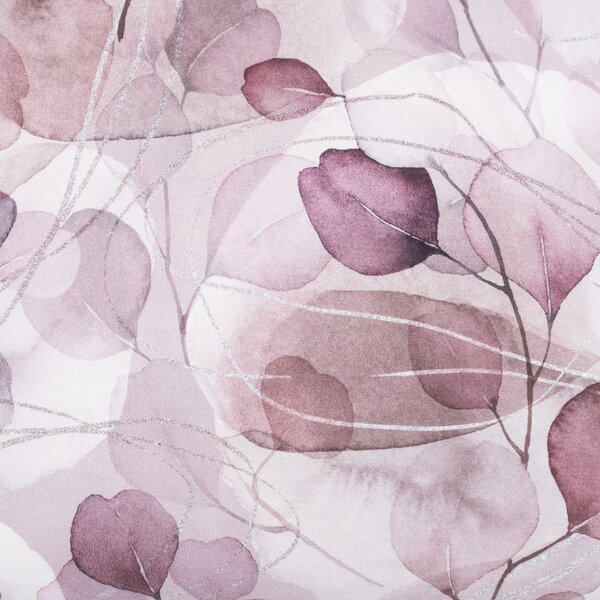 Návlek SATÉN PLUS purple leaves pudrová 50x70 cm