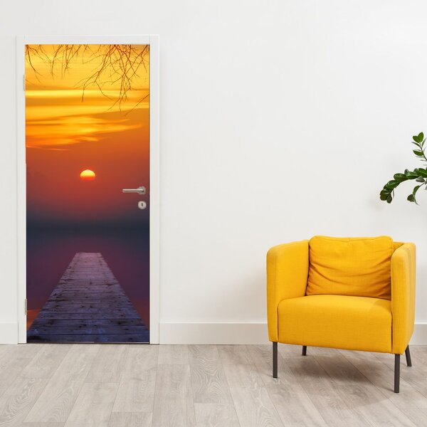 Fototapeta na dvere - Most pri západe slnka (95x205cm)