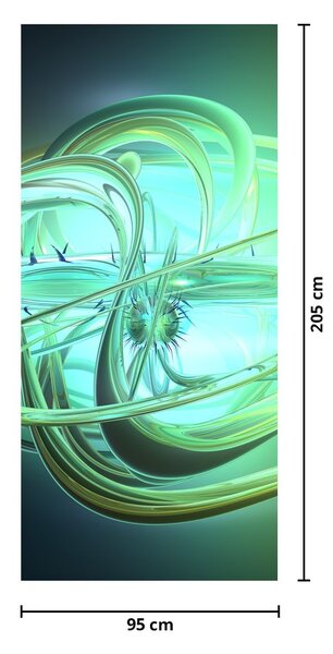 Fototapeta na dvere - Zelená abstrakcia (95x205cm)