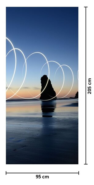 Fototapeta na dvere - Pláž pri západe (95x205cm)