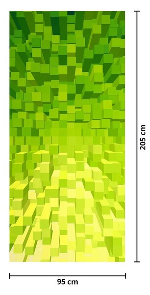 Fototapeta na dvere - Žltozelené kocky (95x205cm)