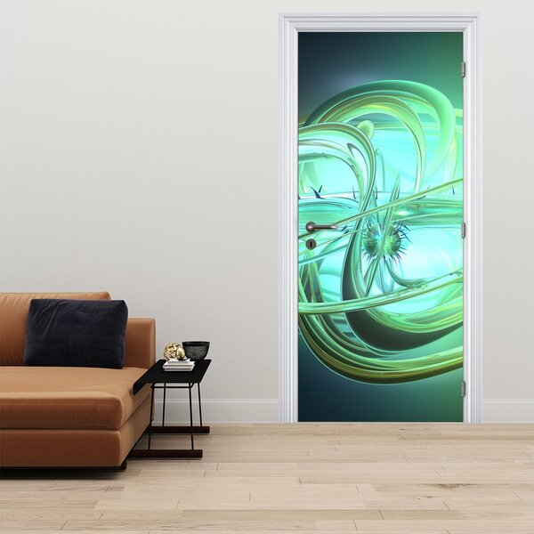 Fototapeta na dvere - Zelená abstrakcia (95x205cm)