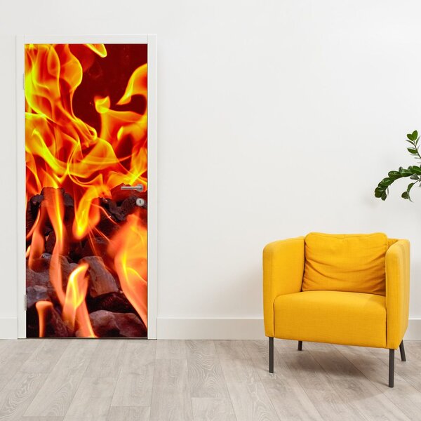 Fototapeta na dvere - Horiace uhlíky (95x205cm)