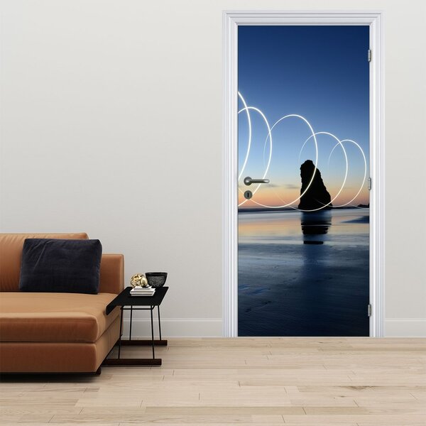 Fototapeta na dvere - Pláž pri západe (95x205cm)