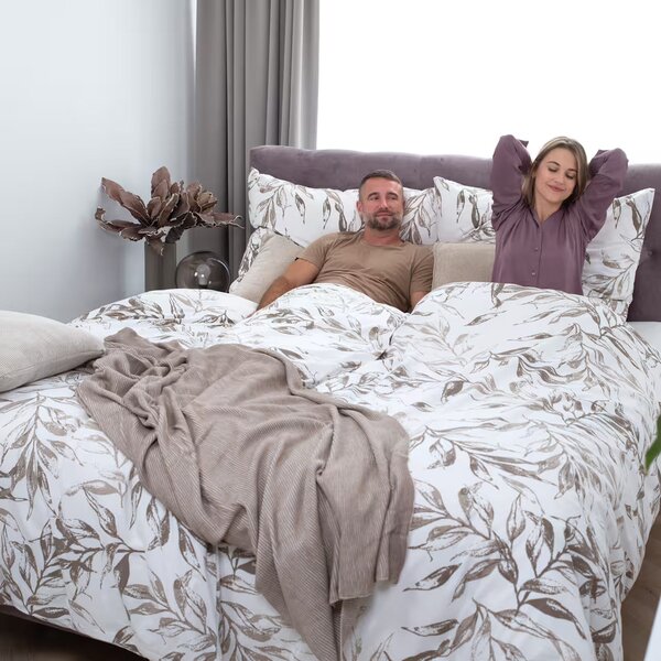 Obliečky FLANEL FINO listy bežný 1x paplón 140x200 + 1x vankúš 70x90 cm