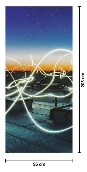 Fototapeta na dvere - Pohľad na oblohu zo strechy (95x205cm)