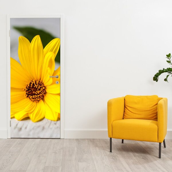 Fototapeta na dvere - Žlté kvety (95x205cm)