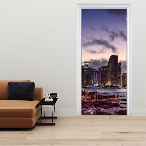 Fototapeta na dvere - Metropola s mrakodrapmi (95x205cm)