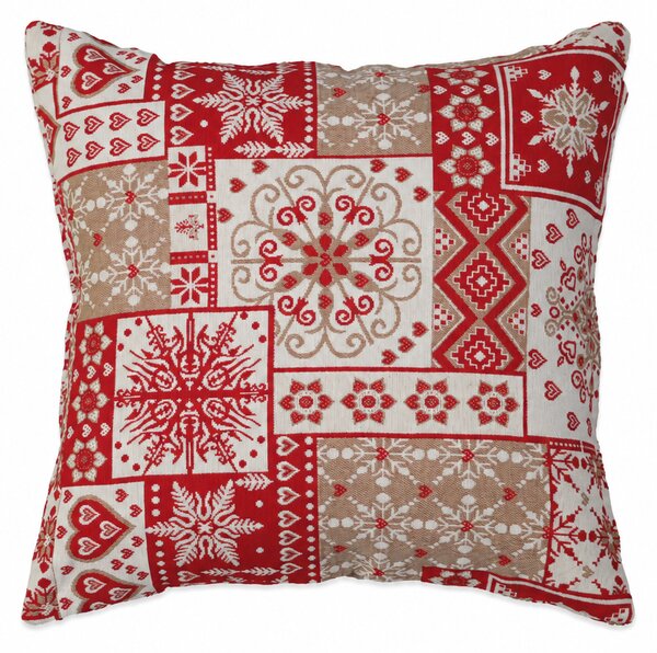 Dekoračný návlek MOTIV patchwork červená béžová 40x40 cm