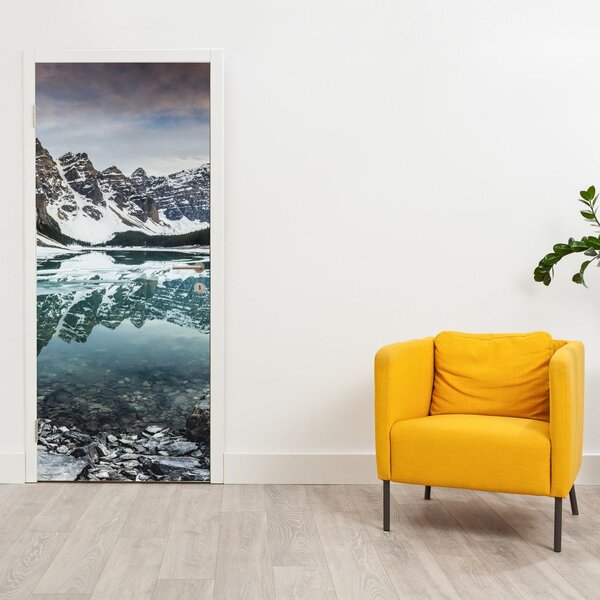 Fototapeta na dvere - Jazero v zime (95x205cm)