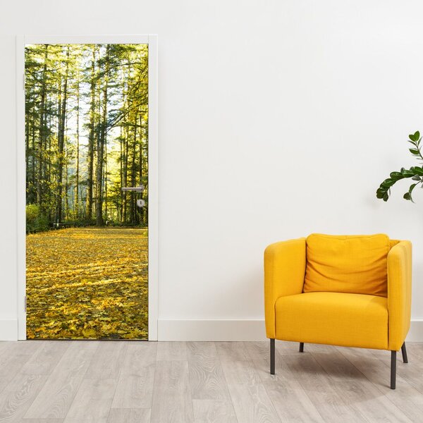 Fototapeta na dvere - Les na jeseň (95x205cm)
