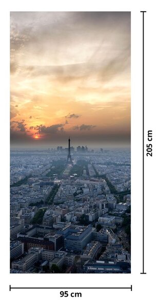 Fototapeta na dvere - Paríž z výšky (95x205cm)