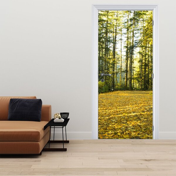 Fototapeta na dvere - Les na jeseň (95x205cm)