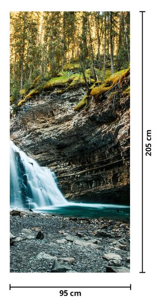 Fototapeta na dvere - Lesný vodopád (95x205cm)