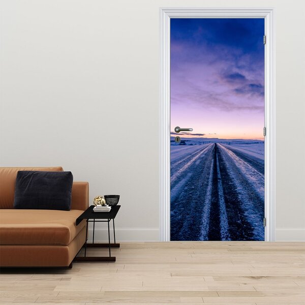 Fototapeta na dvere - Cesty v zime (95x205cm)