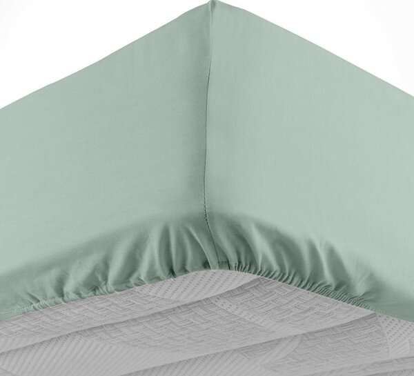 Svetlozelená napínacia bavlnená plachta 160x200 cm Lina – douceur d'intérieur