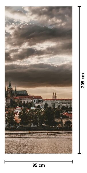 Fototapeta na dvere - Zamračená Praha (95x205cm)