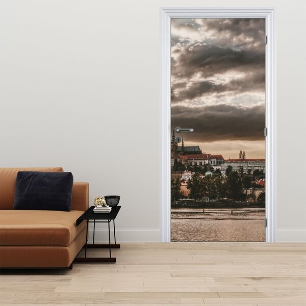 Fototapeta na dvere - Zamračená Praha (95x205cm)
