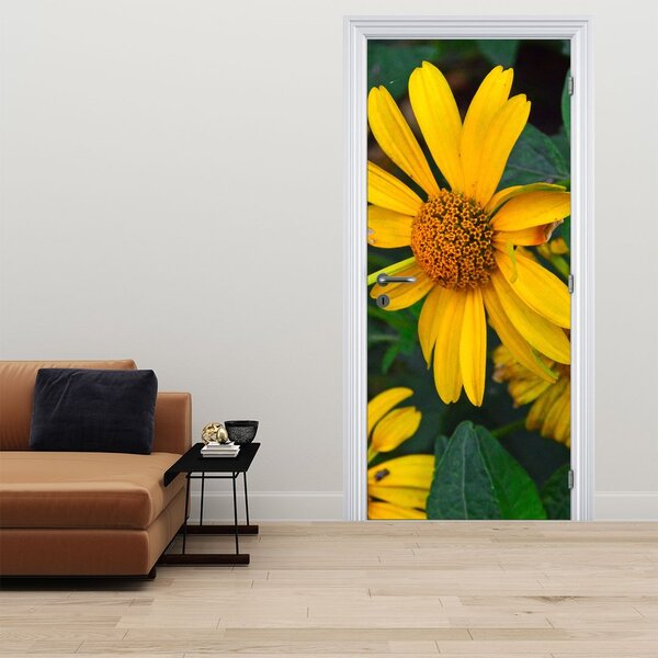 Fototapeta na dvere - Žlté kvety (95x205cm)