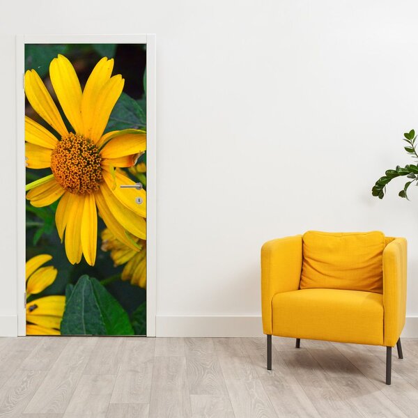 Fototapeta na dvere - Žlté kvety (95x205cm)