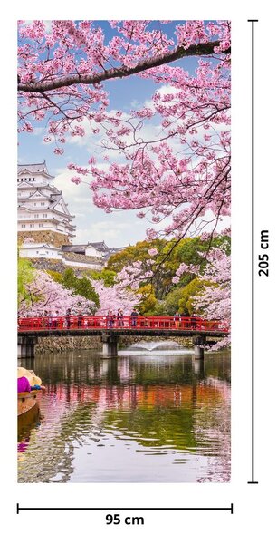 Fototapeta na dvere - Japonské čerešne (95x205cm)
