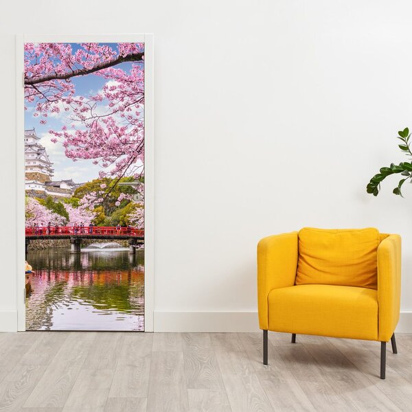 Fototapeta na dvere - Japonské čerešne (95x205cm)