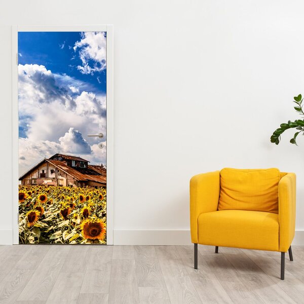 Fototapeta na dvere - Slnečnicové pole (95x205cm)