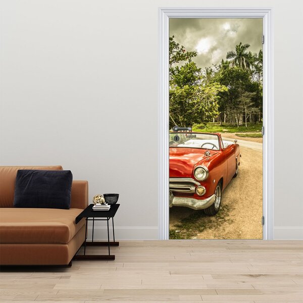 Fototapeta na dvere - Auto veterán v prírode (95x205cm)