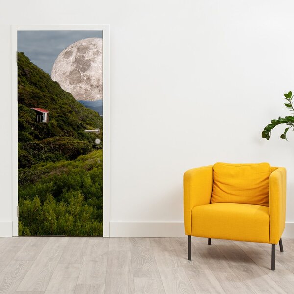 Fototapeta na dvere - Krajina s mesiacom (95x205cm)