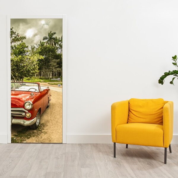 Fototapeta na dvere - Auto veterán v prírode (95x205cm)