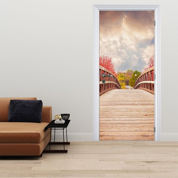 Fototapeta na dvere - Drevený most (95x205cm)