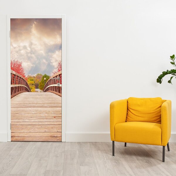 Fototapeta na dvere - Drevený most (95x205cm)
