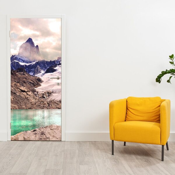 Fototapeta na dvere - Horské jazero (95x205cm)