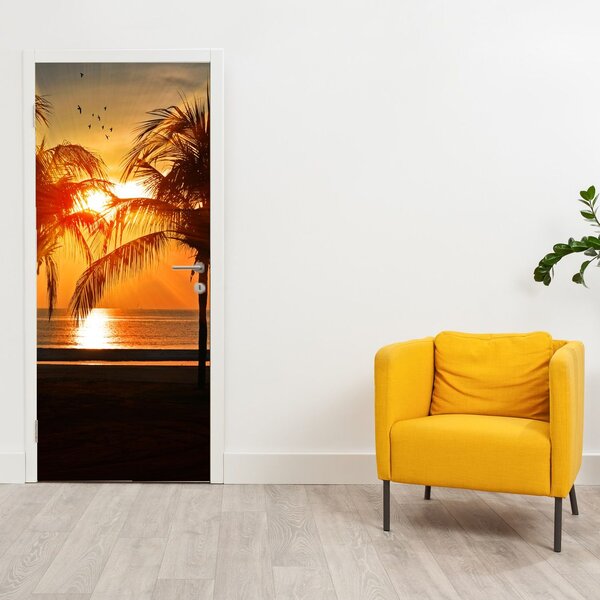 Fototapeta na dvere - Palmy v západe slnka (95x205cm)
