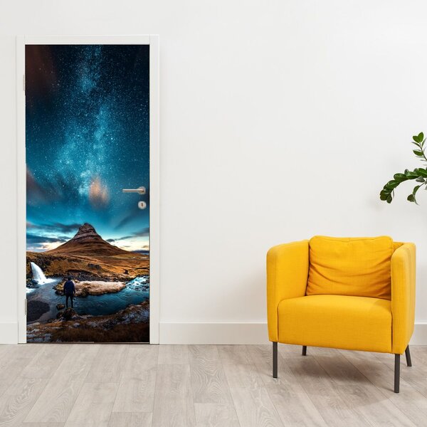Fototapeta na dvere - Modrá mliečna dráha (95x205cm)