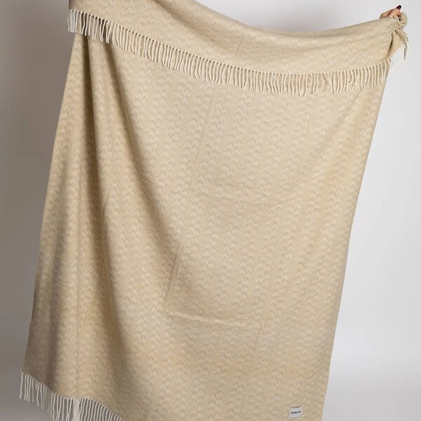 Vlnená deka z merino vlny Liora - Beige Sand